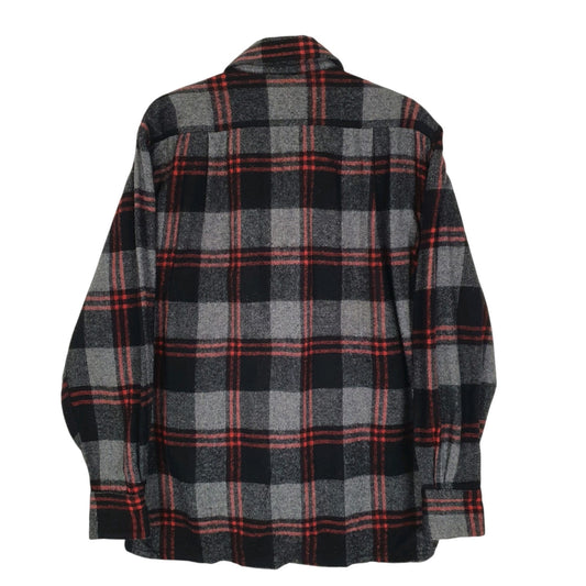 Mens Grey ST Refined Wear Plaid Flannel  Shirt