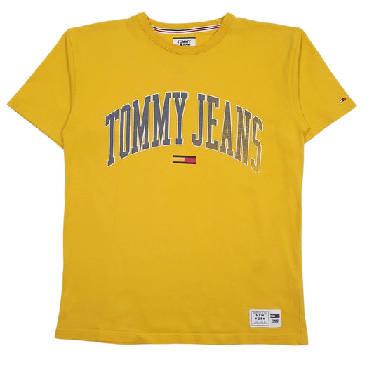 Mens Yellow Tommy Hilfiger Spellout Short Sleeve T Shirt