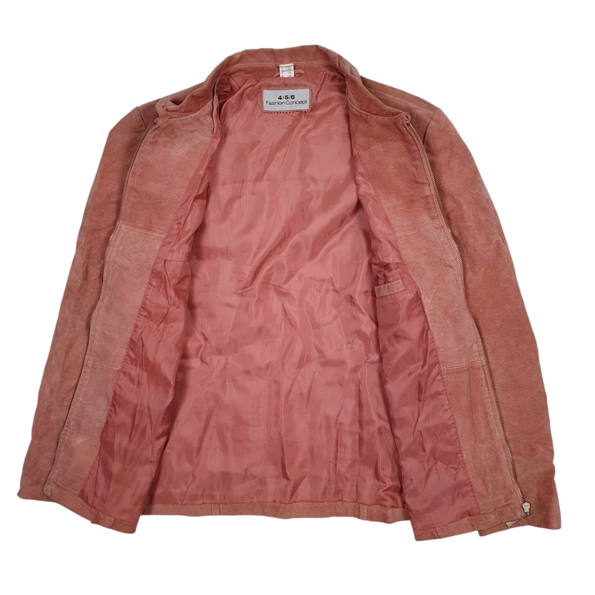 Womens Pink 4/5/6 Fashion Concept Suede Bomber  Coat