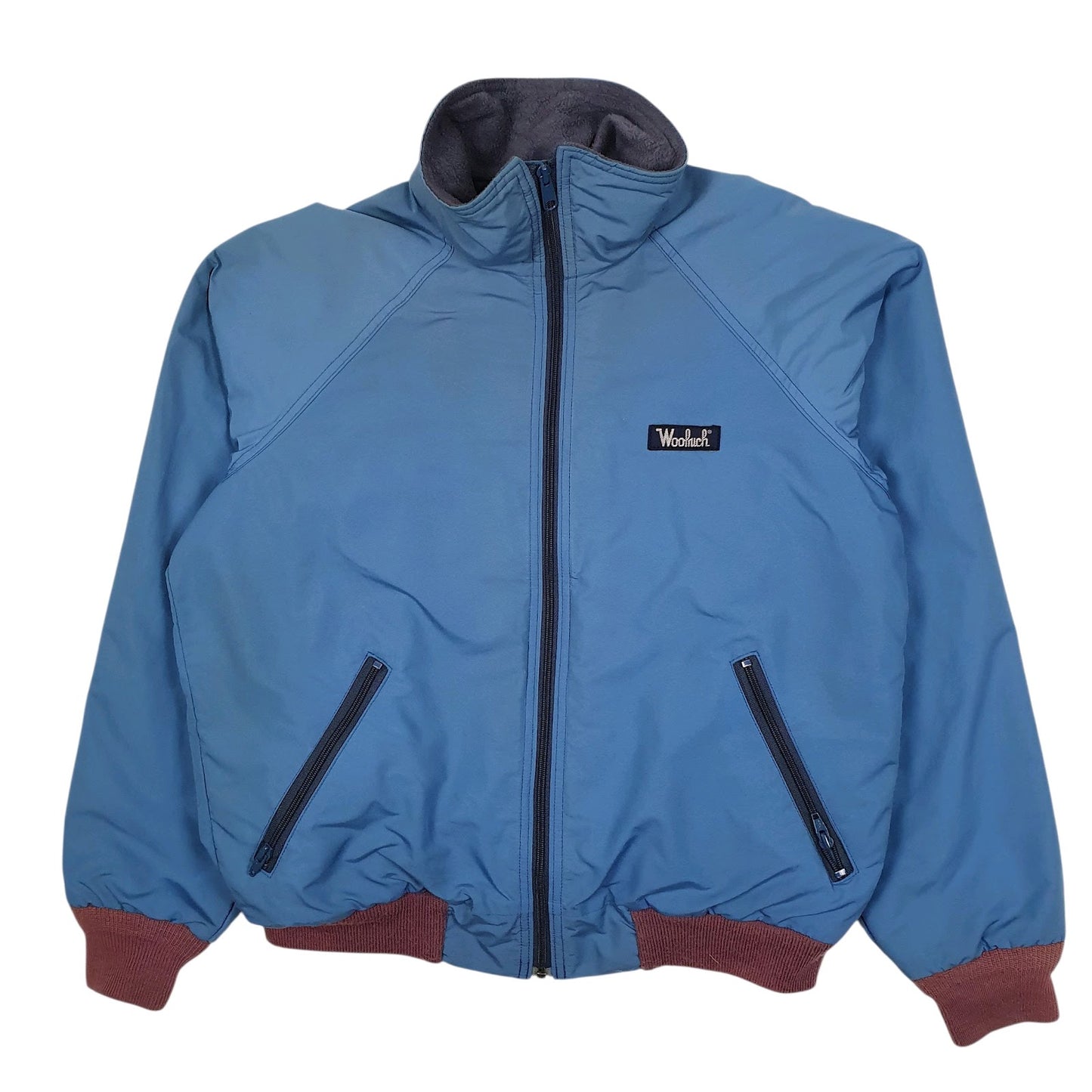 Mens Blue Woolrich Vintage 1970s Fleece Lined Bomber  Coat
