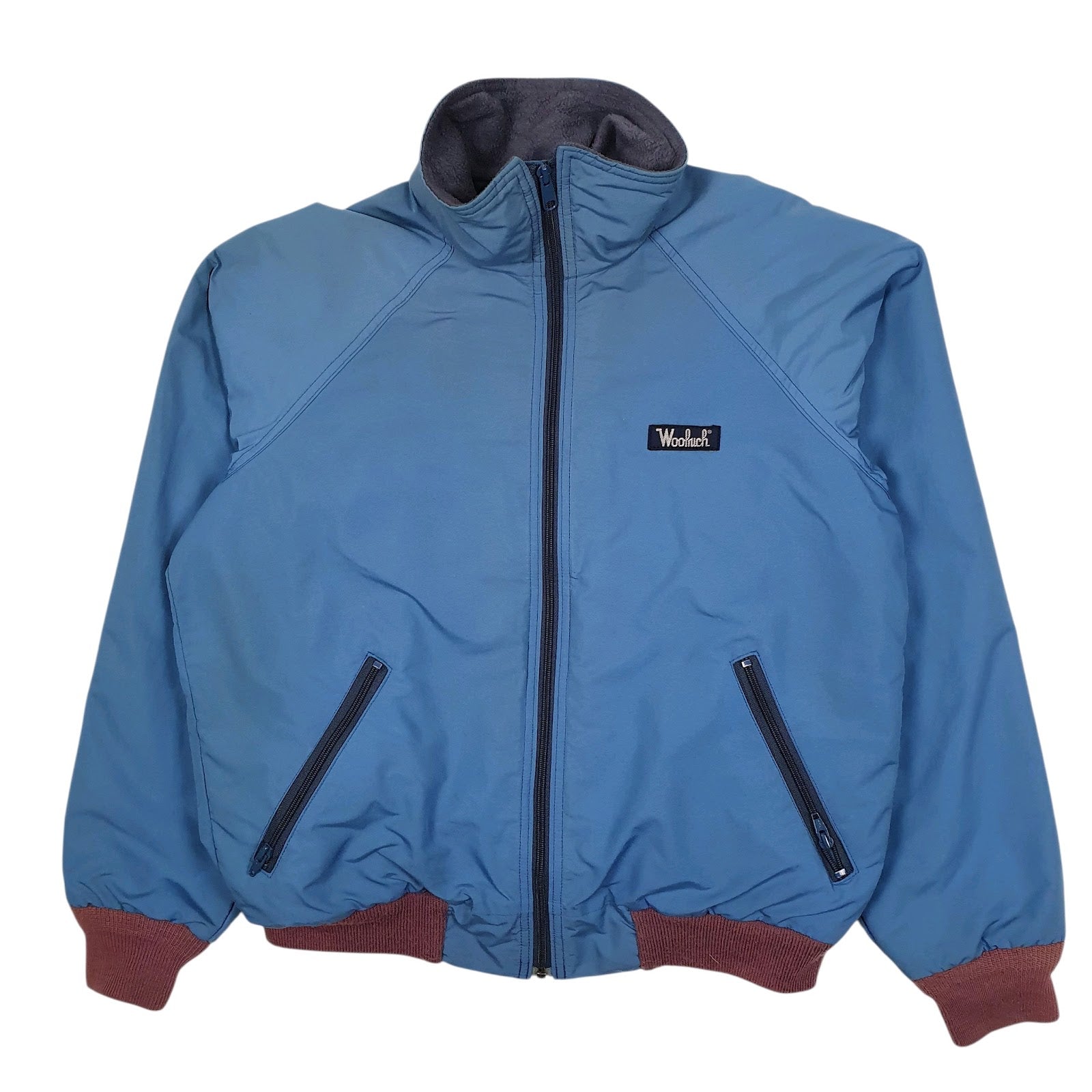 Mens Blue Woolrich Vintage 1970s Fleece Lined Bomber  Coat