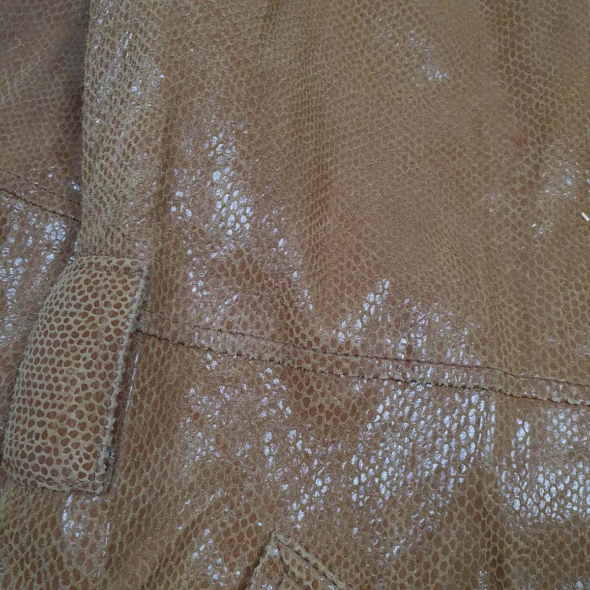 Womens Brown Luisa Spagnoli Snakeskin Lizard Skin Blazer Chore  Coat