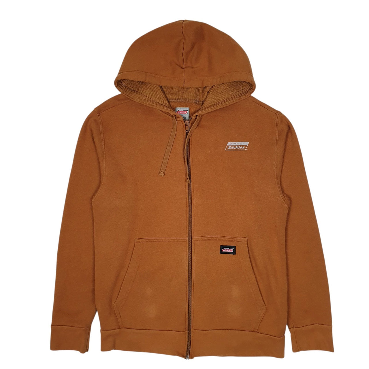 Mens Brown Dickies Hoodie Full Zip Jumper