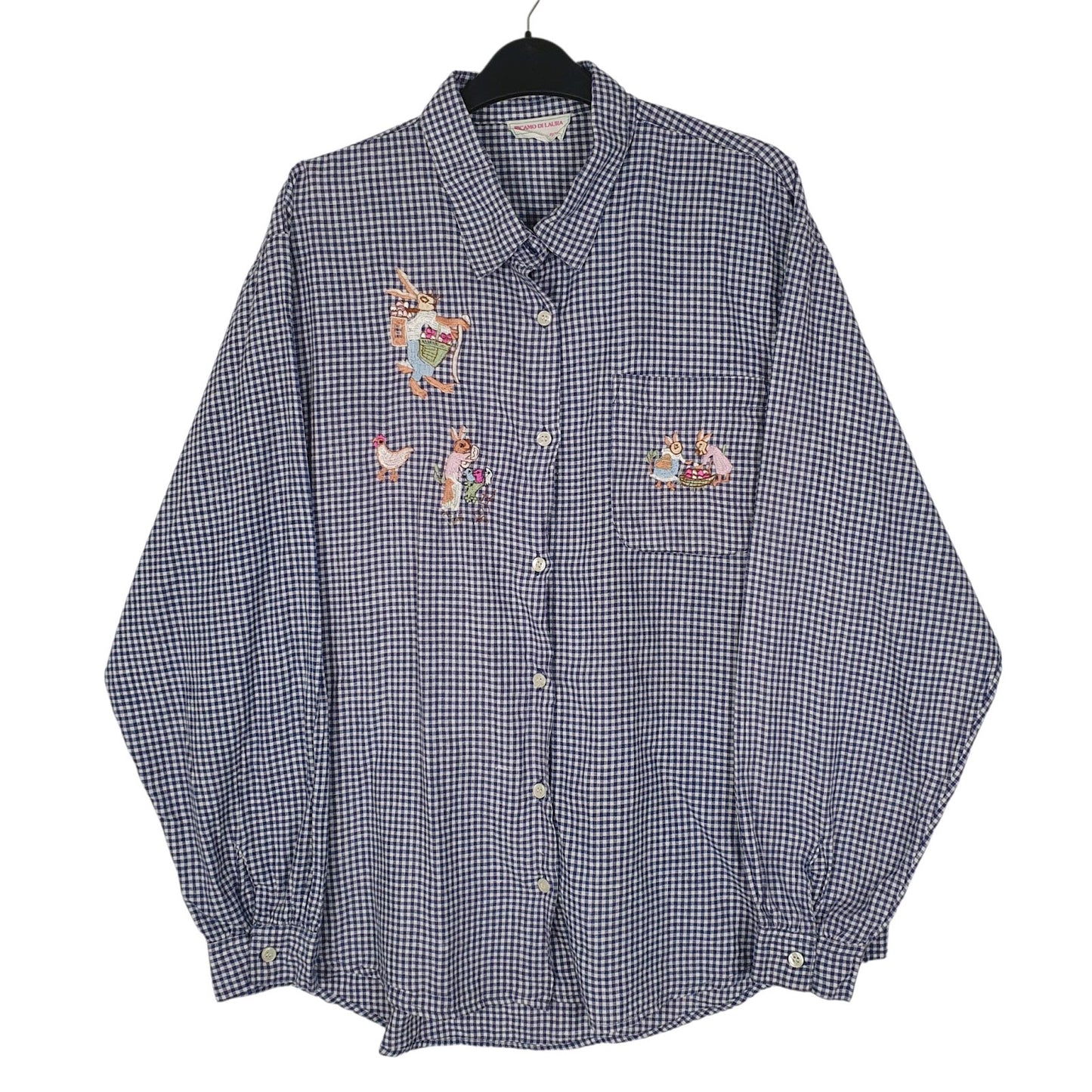 Womens Blue Ricamo De Laura  Long Sleeve Shirt