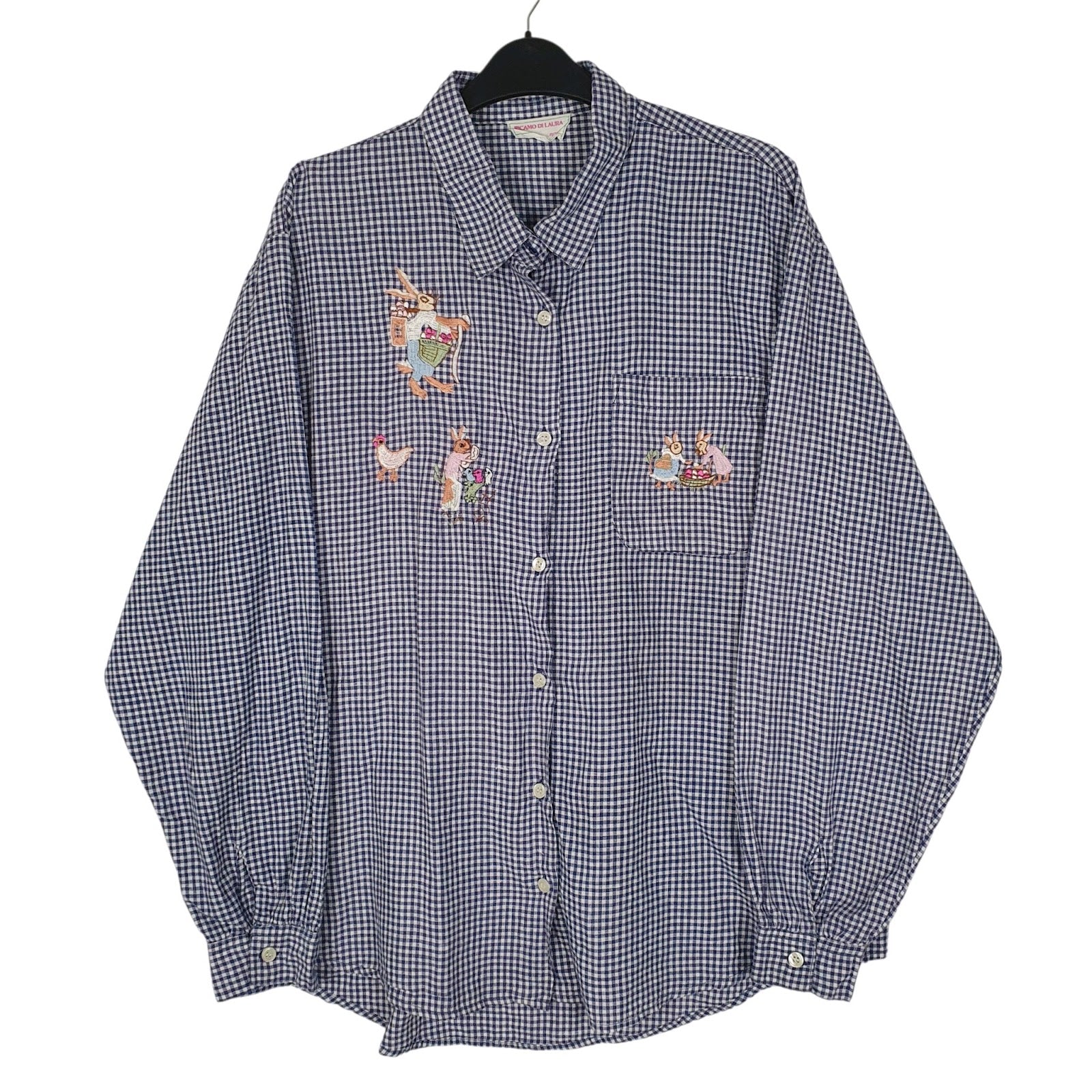 Womens Blue Ricamo De Laura  Long Sleeve Shirt