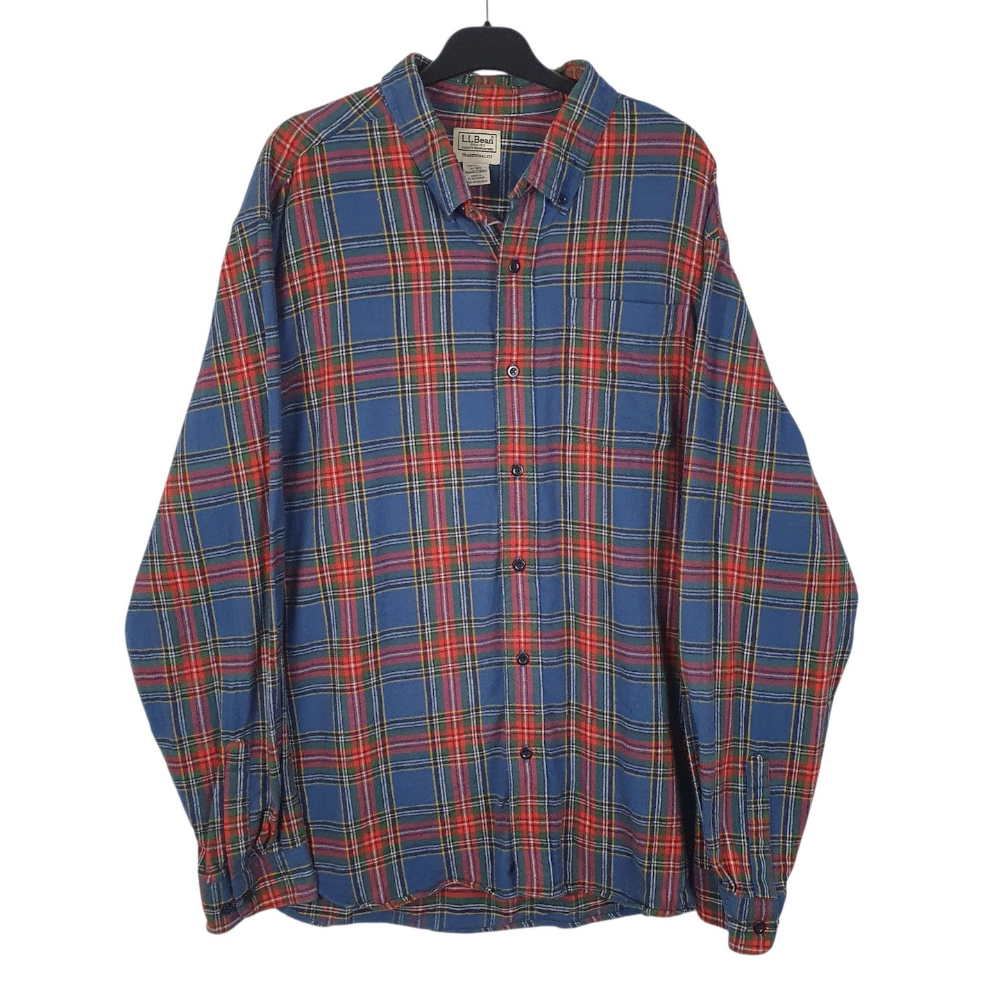 Mens Blue L.L.Bean Flannel Long Sleeve Shirt
