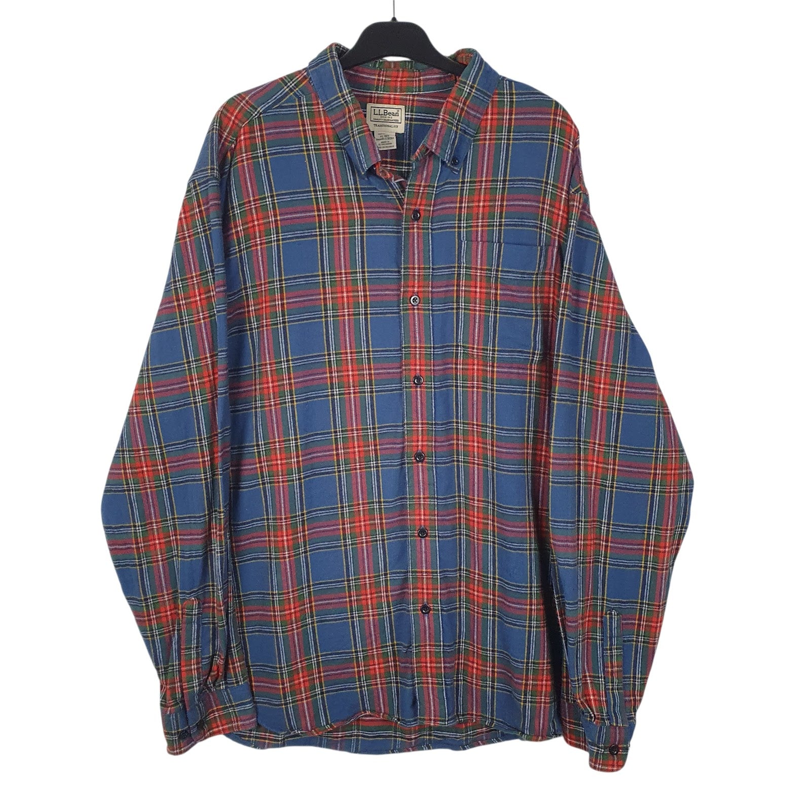 Mens Blue L.L.Bean Flannel Long Sleeve Shirt