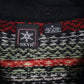 Womens Red Skyr Vintage Nordic Pattern Quarter Zip Jumper