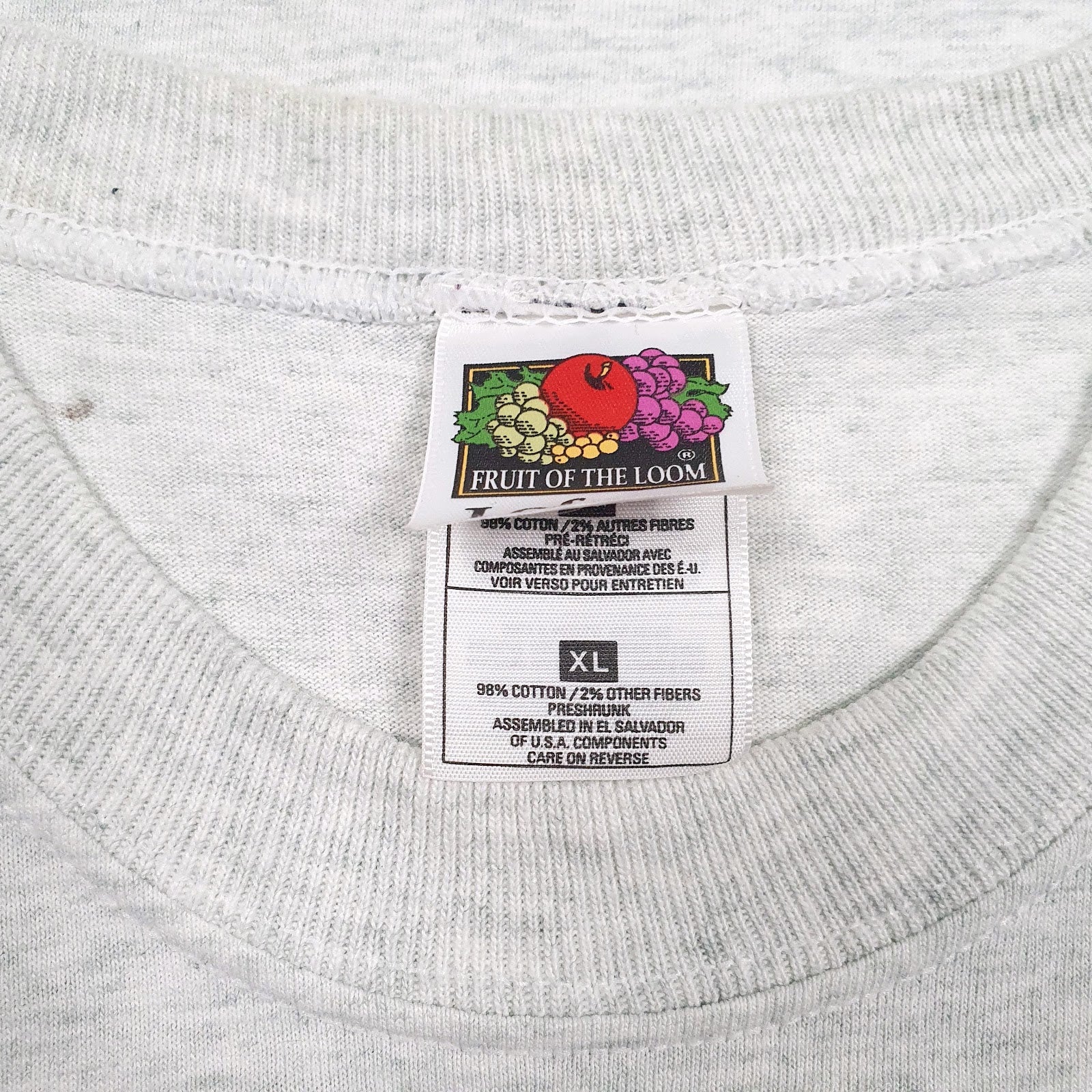 Mens Grey Fruit Of The Loom Graphic  T Shirt