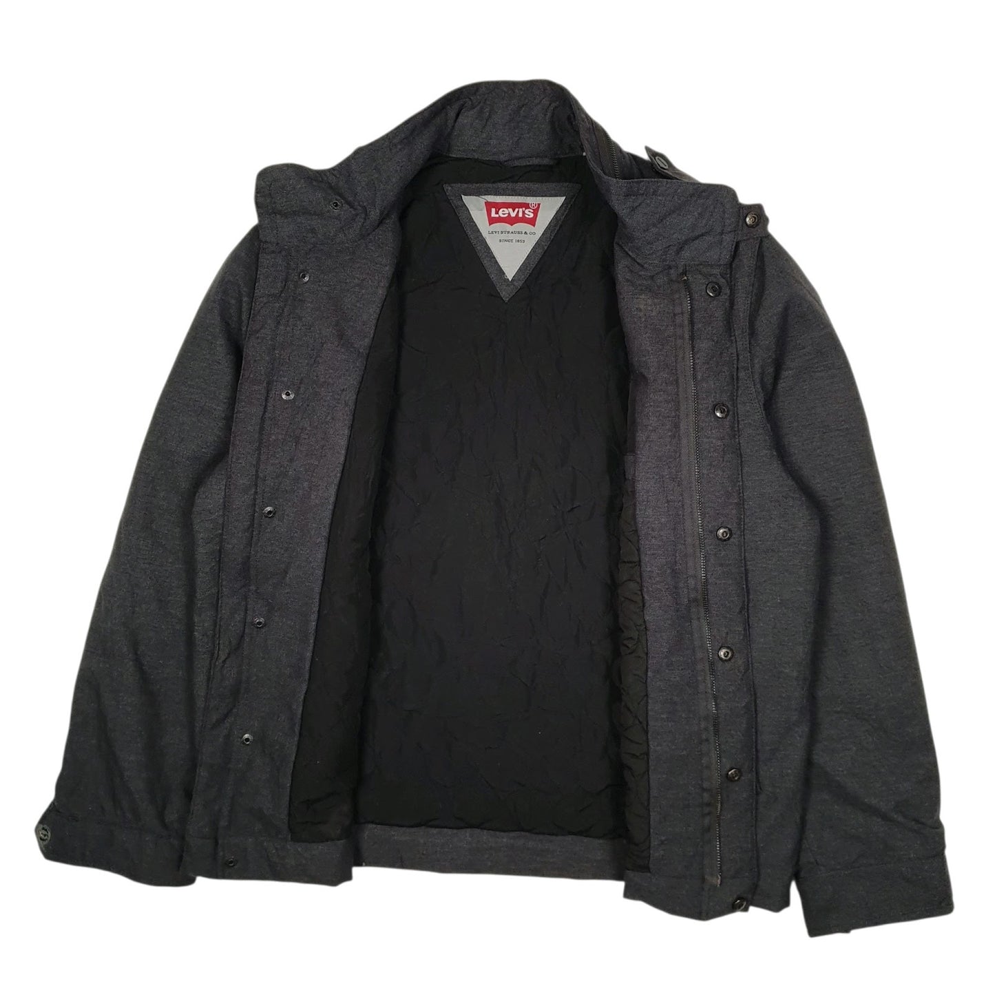 Mens Grey Levis Military Padded  Coat