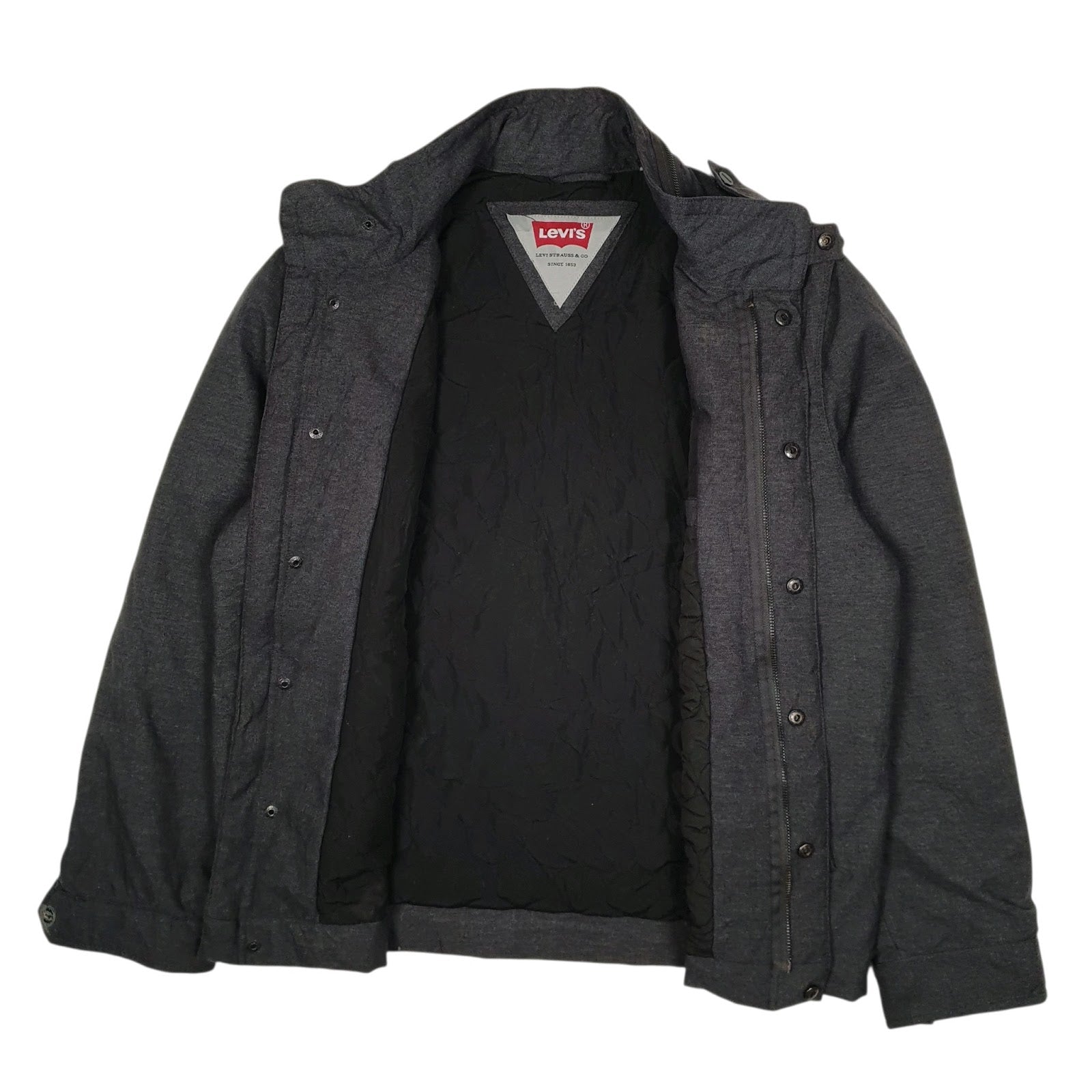 Mens Grey Levis Military Padded  Coat