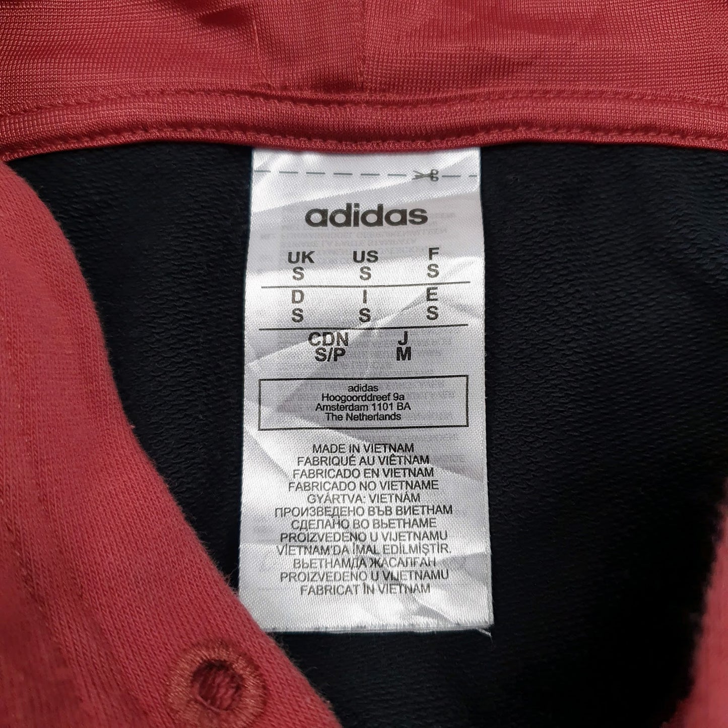 Mens Red Adidas Lightweight Hoodie Jumper