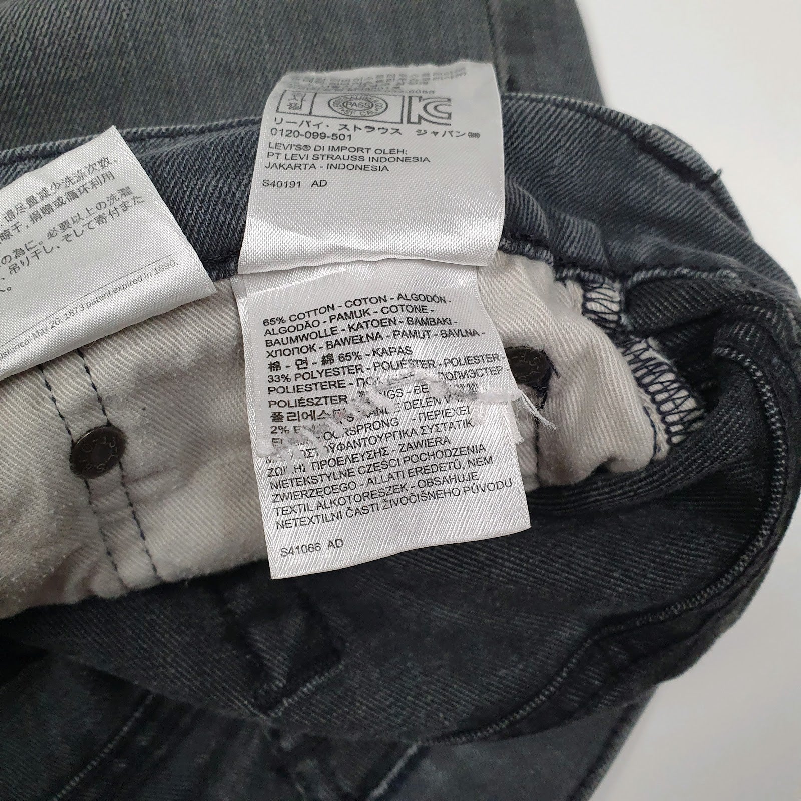 Mens Grey Levis   Jeans
