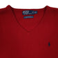 Mens Red Polo Ralph Lauren  V Neck Jumper