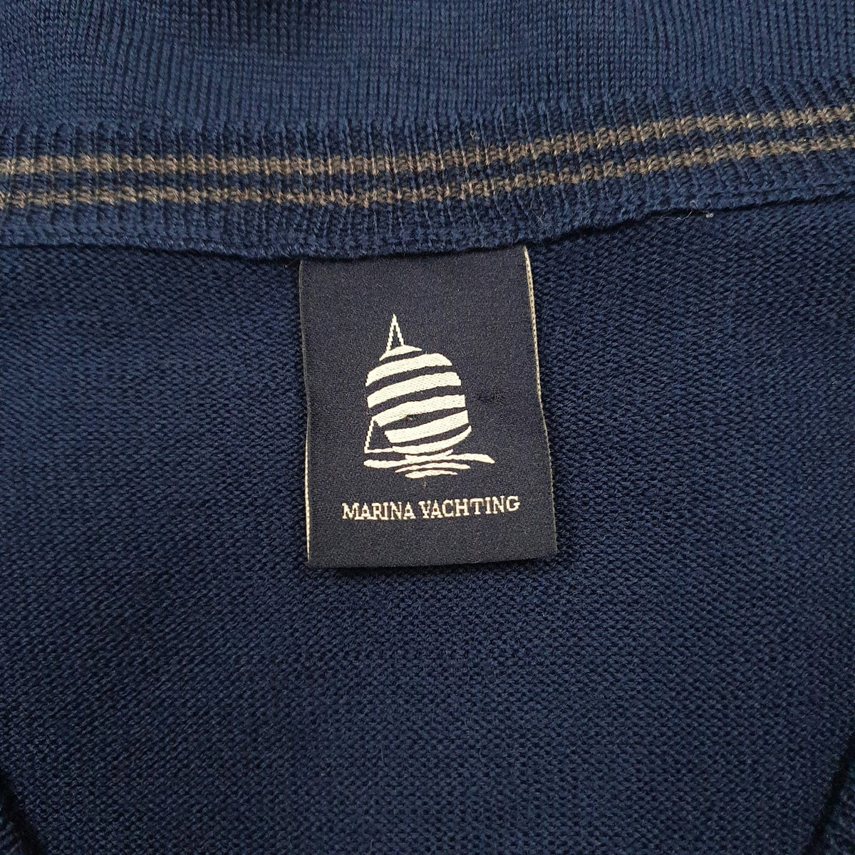 Mens Navy Marina Yachting  V Neck Jumper