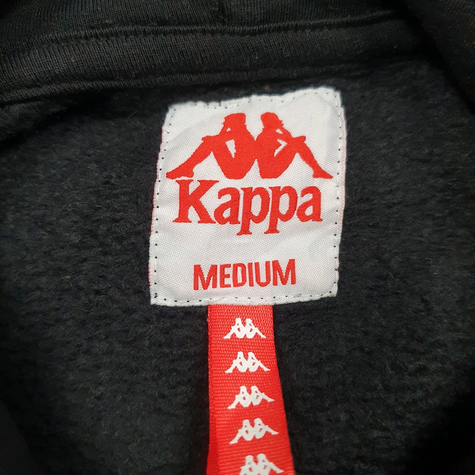 Mens Black Kappa Spellout Hoodie Jumper