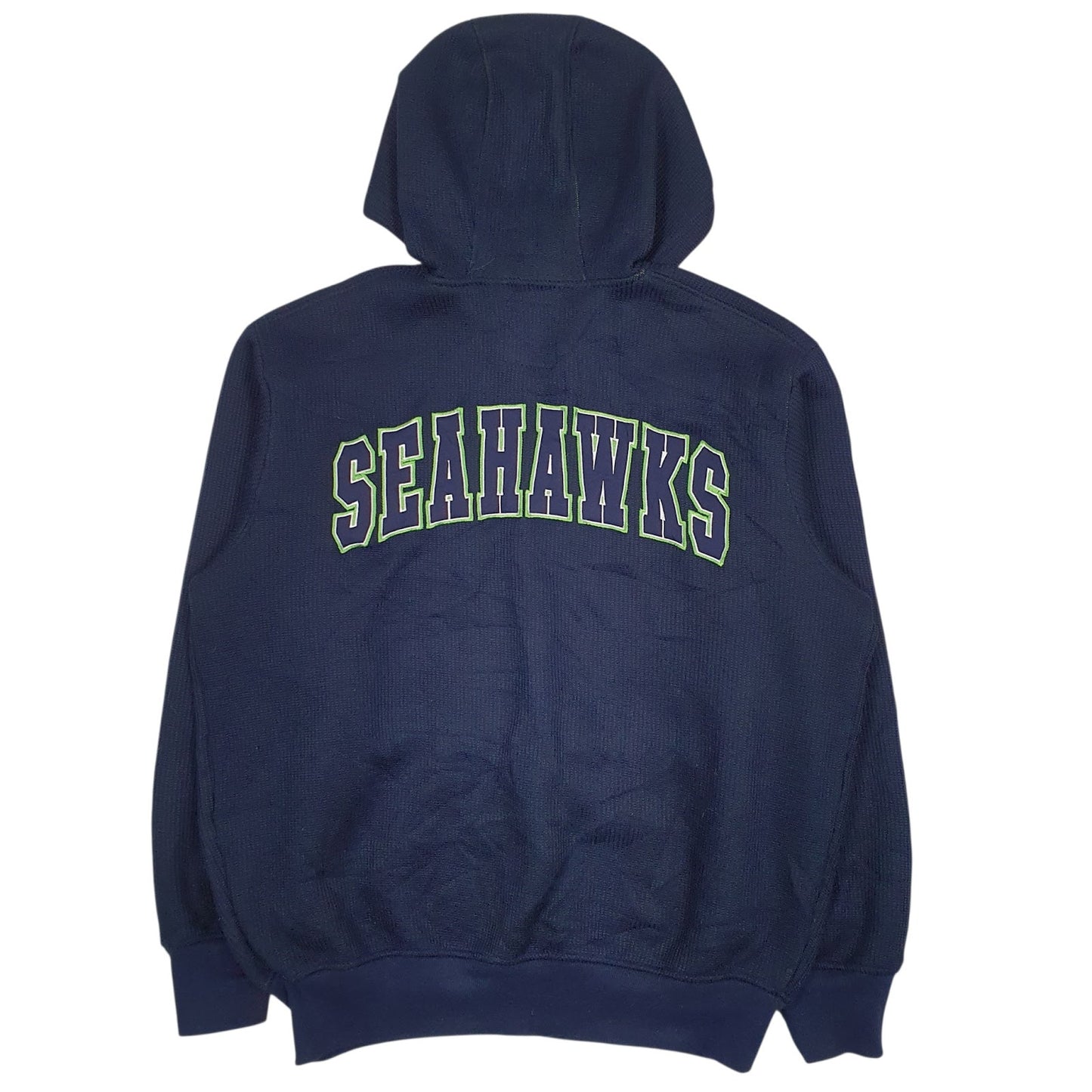 Mens Navy NFL Seattle Seahawks Baggy Fleece Lined Full Zip Jumper