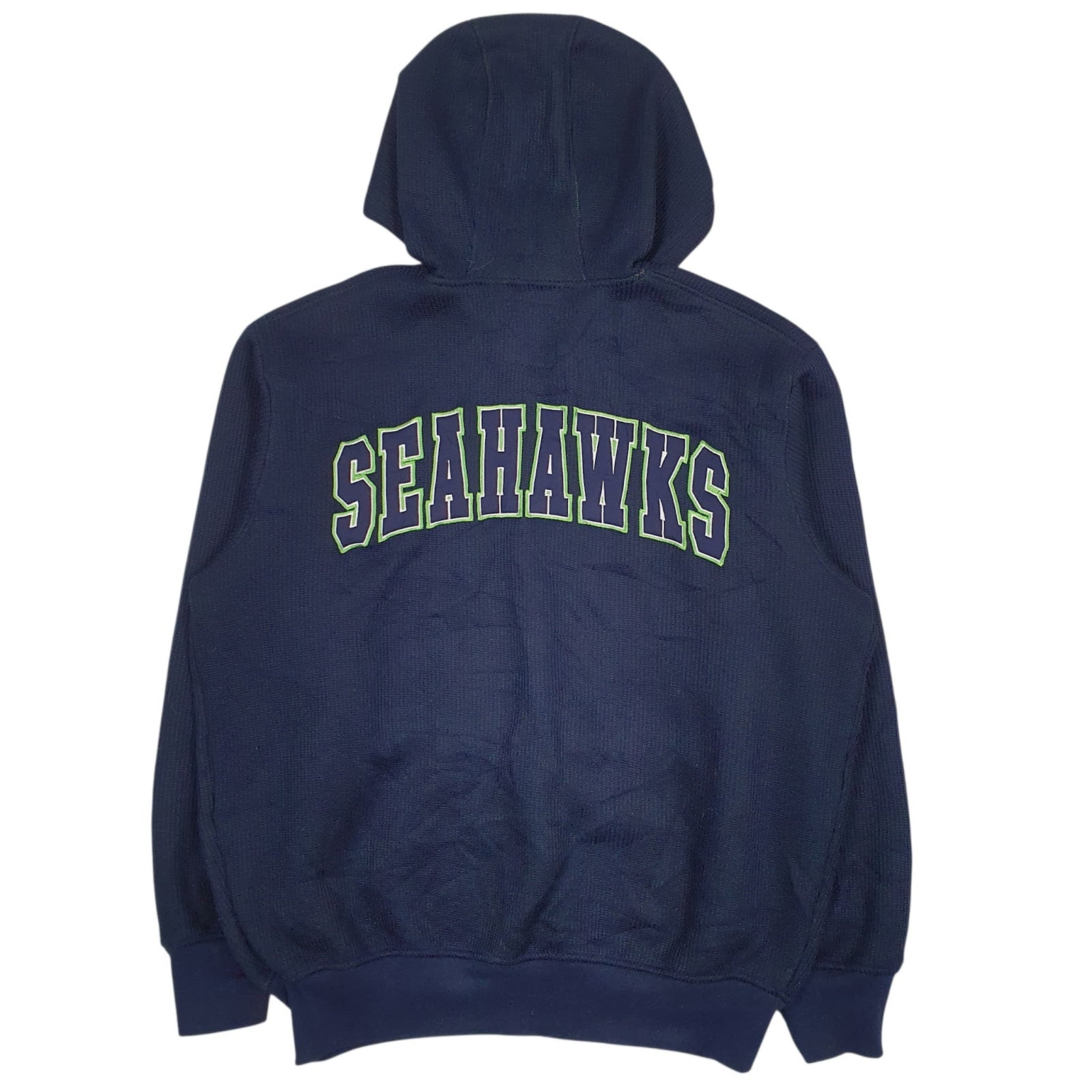 Mens Navy NFL Seattle Seahawks Baggy Fleece Lined Full Zip Jumper