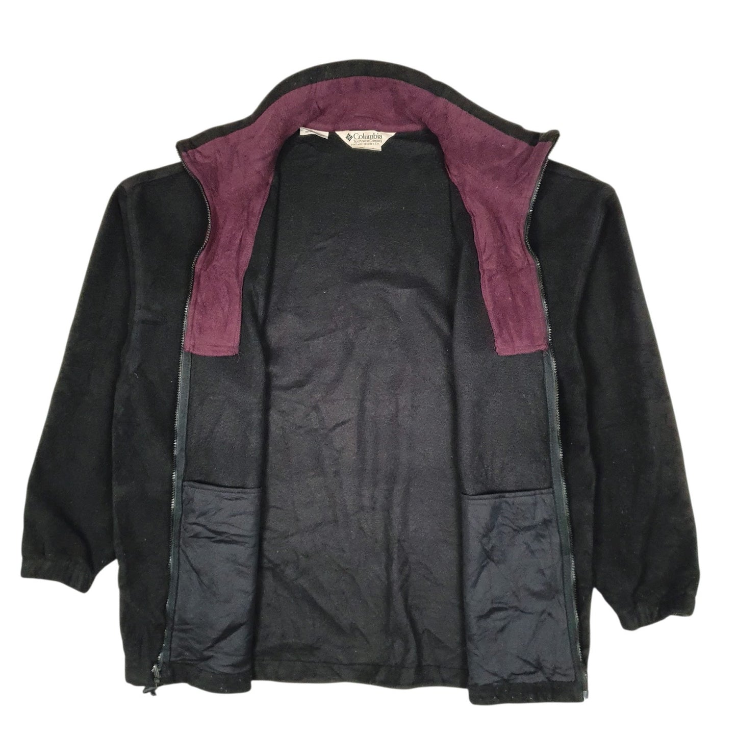 Mens Black Columbia Sportswear Company Vintage 90s Full Zip Jumper