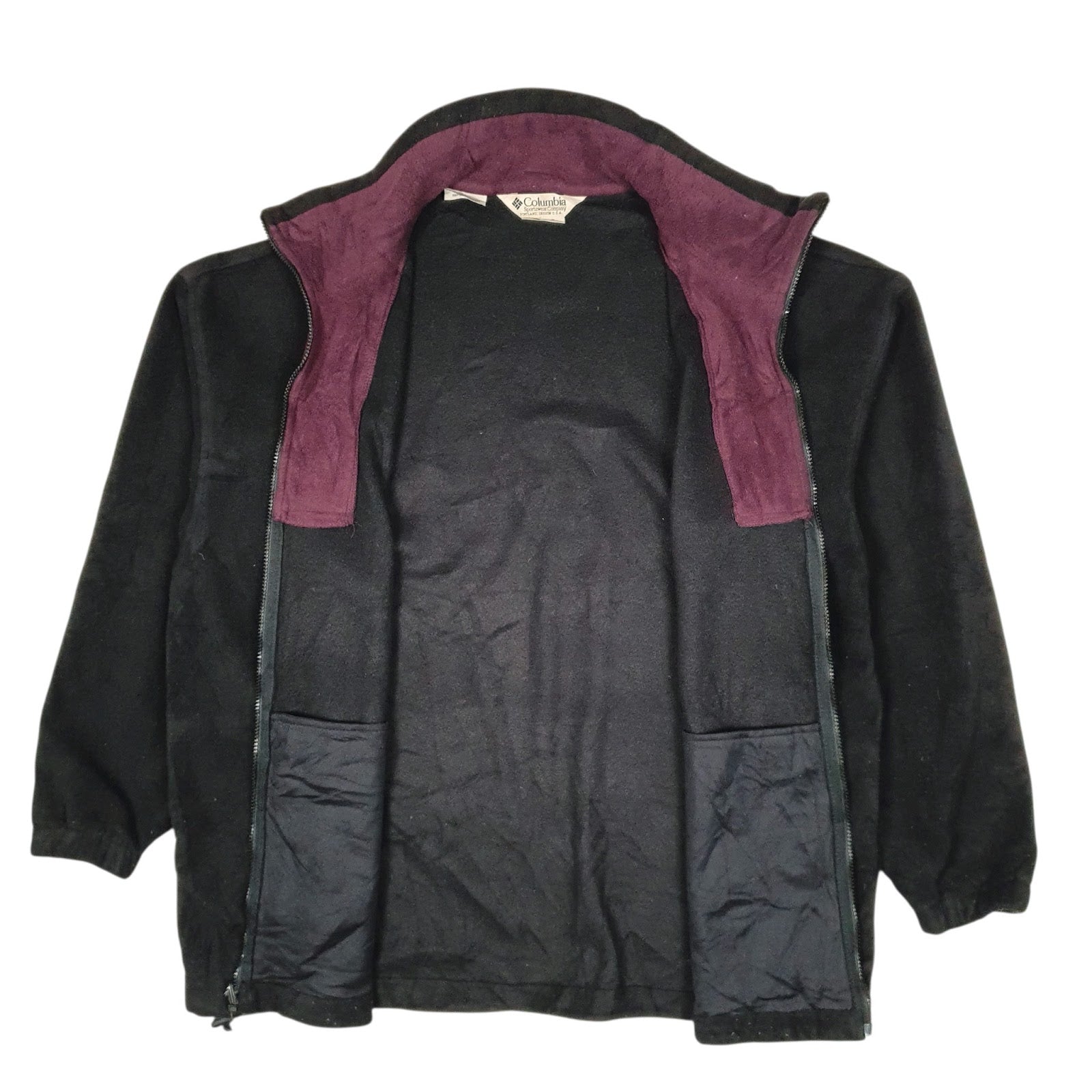 Mens Black Columbia Sportswear Company Vintage 90s Full Zip Jumper