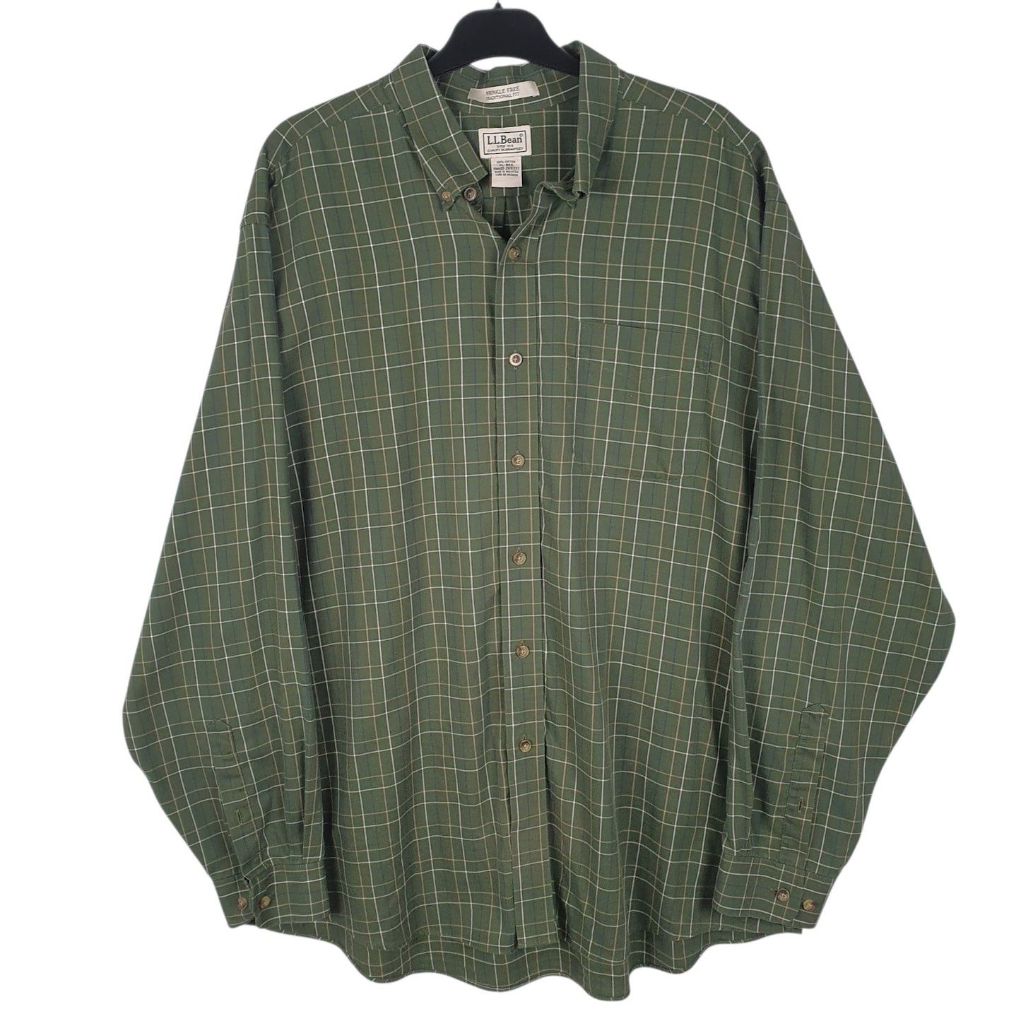 Mens Green L.L.Bean  Long Sleeve Shirt