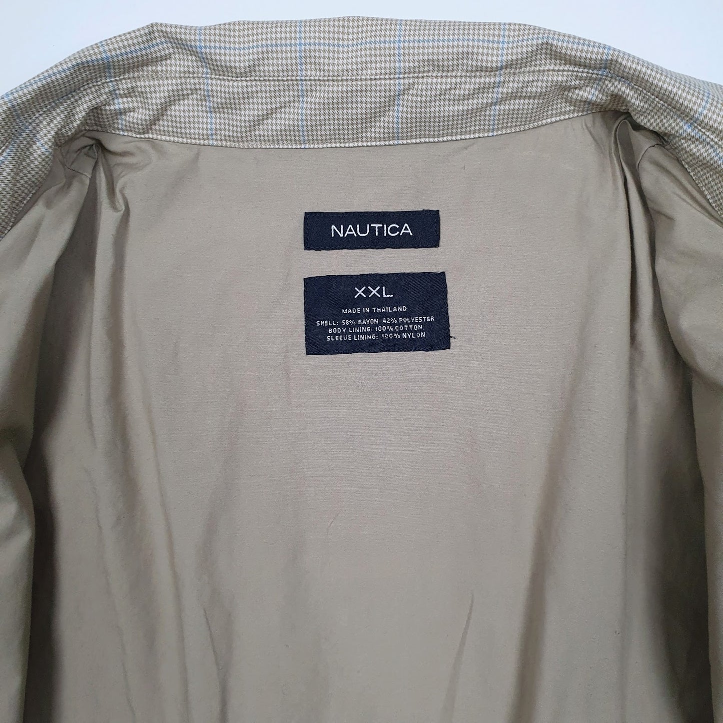 Mens Cream Nautica Bomber Windbreaker  Coat