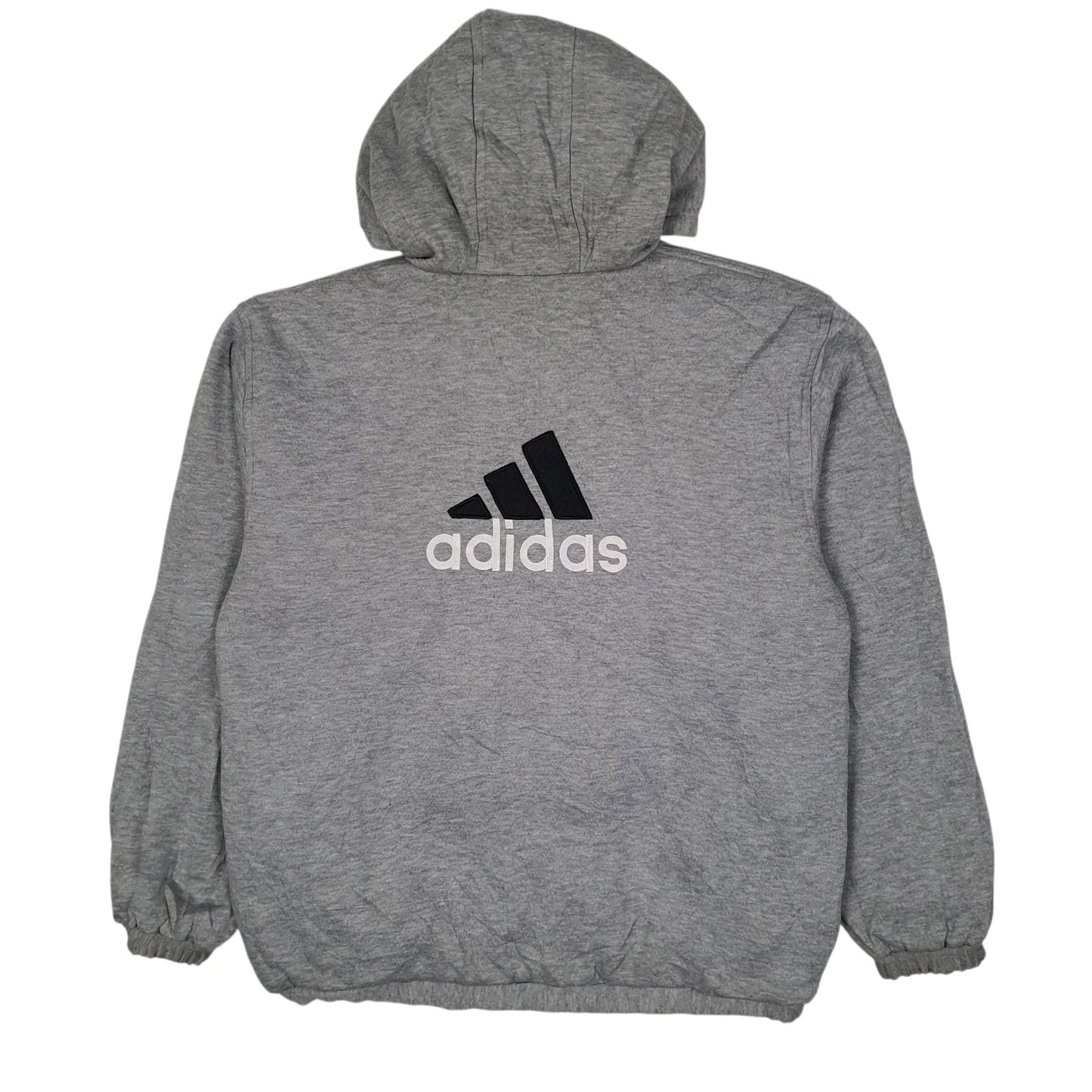 Mens Black Adidas Vintage 90s Reversible Crewneck Coat