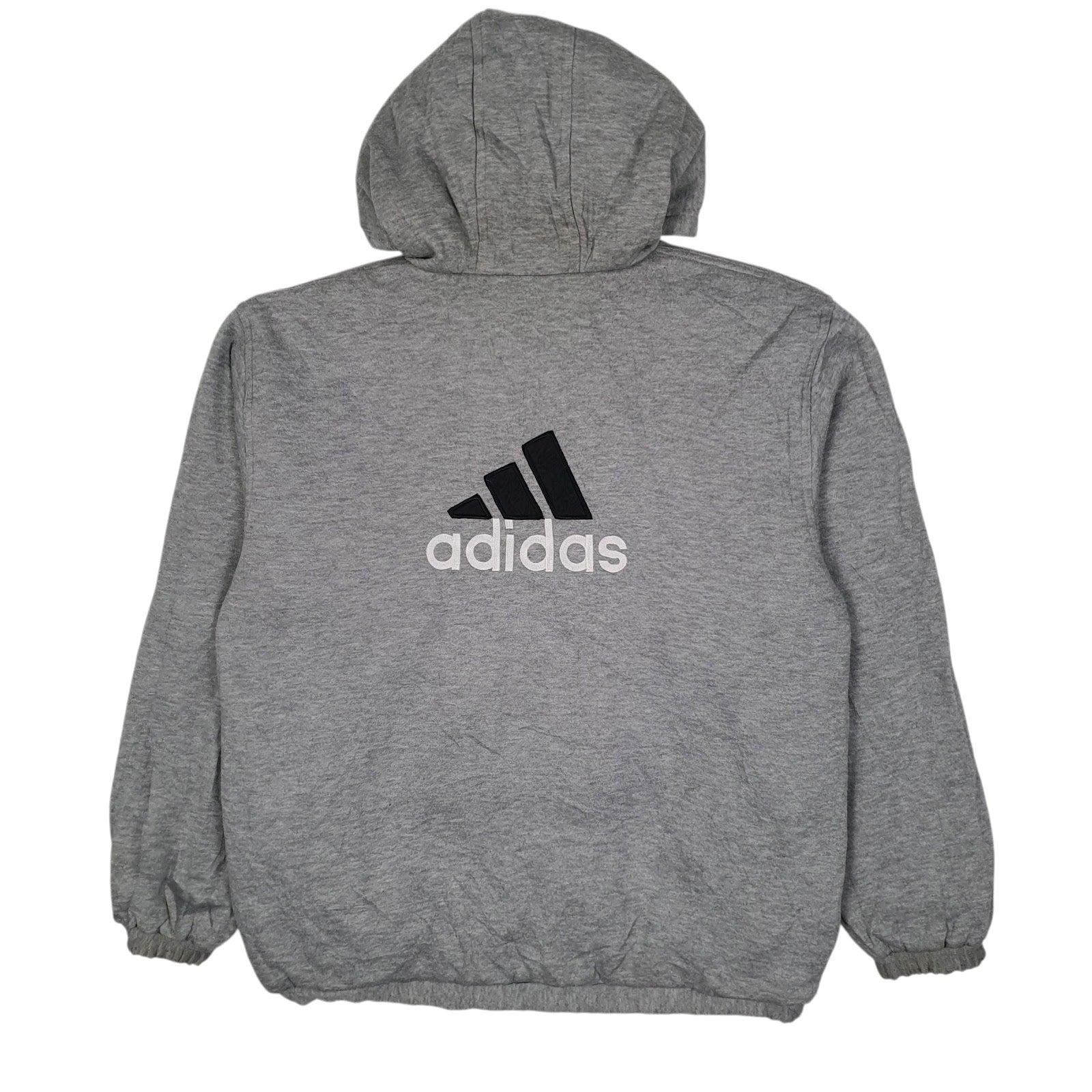 Mens Black Adidas Vintage 90s Reversible Crewneck Coat