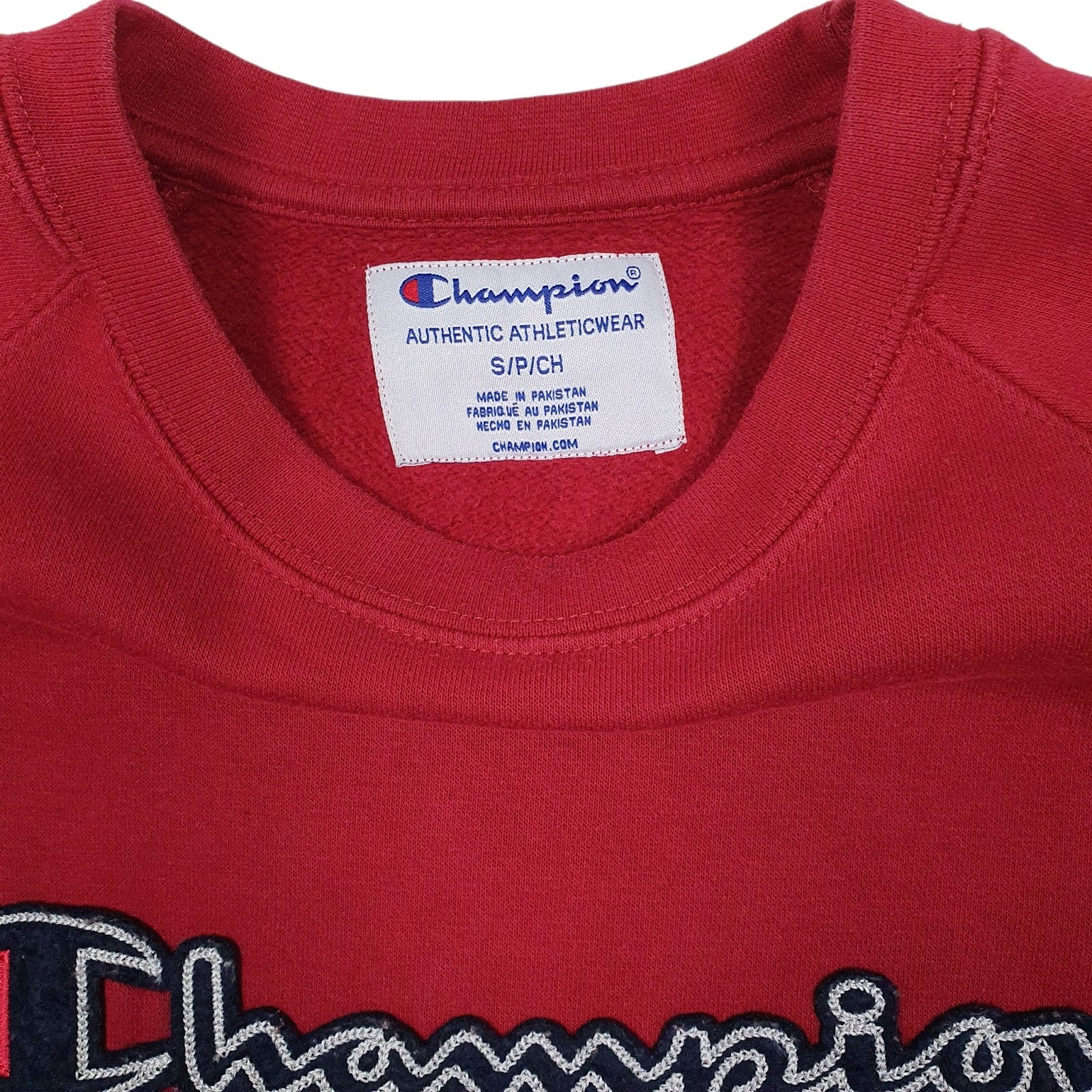 Mens Red Champion  Crewneck Jumper