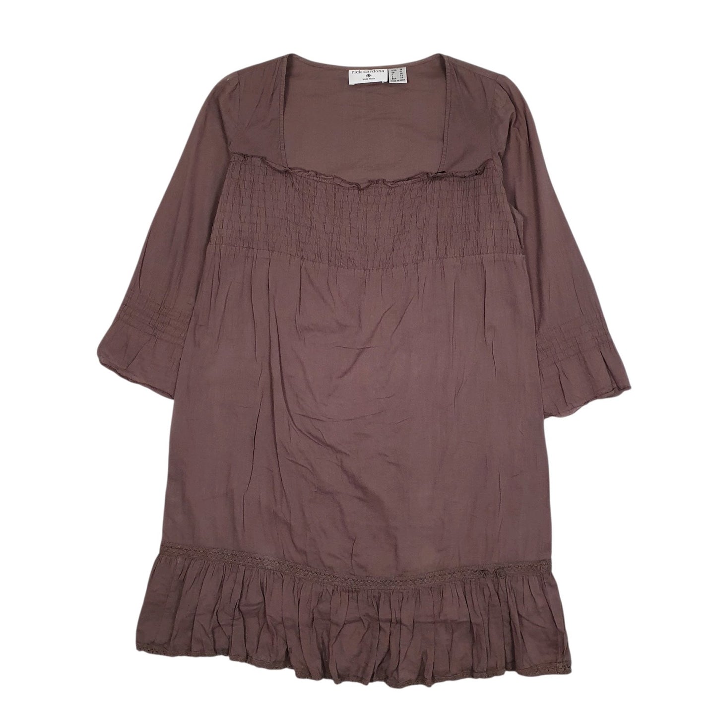 Womens Brown Rick Cardona Summer Long Sleeve Dress