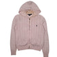 Womens Pink Polo Ralph Lauren Sport Cable Knit Hoodie Full Zip Jumper