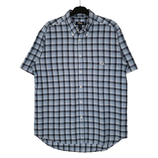 Mens Blue Fila  Short Sleeve Shirt