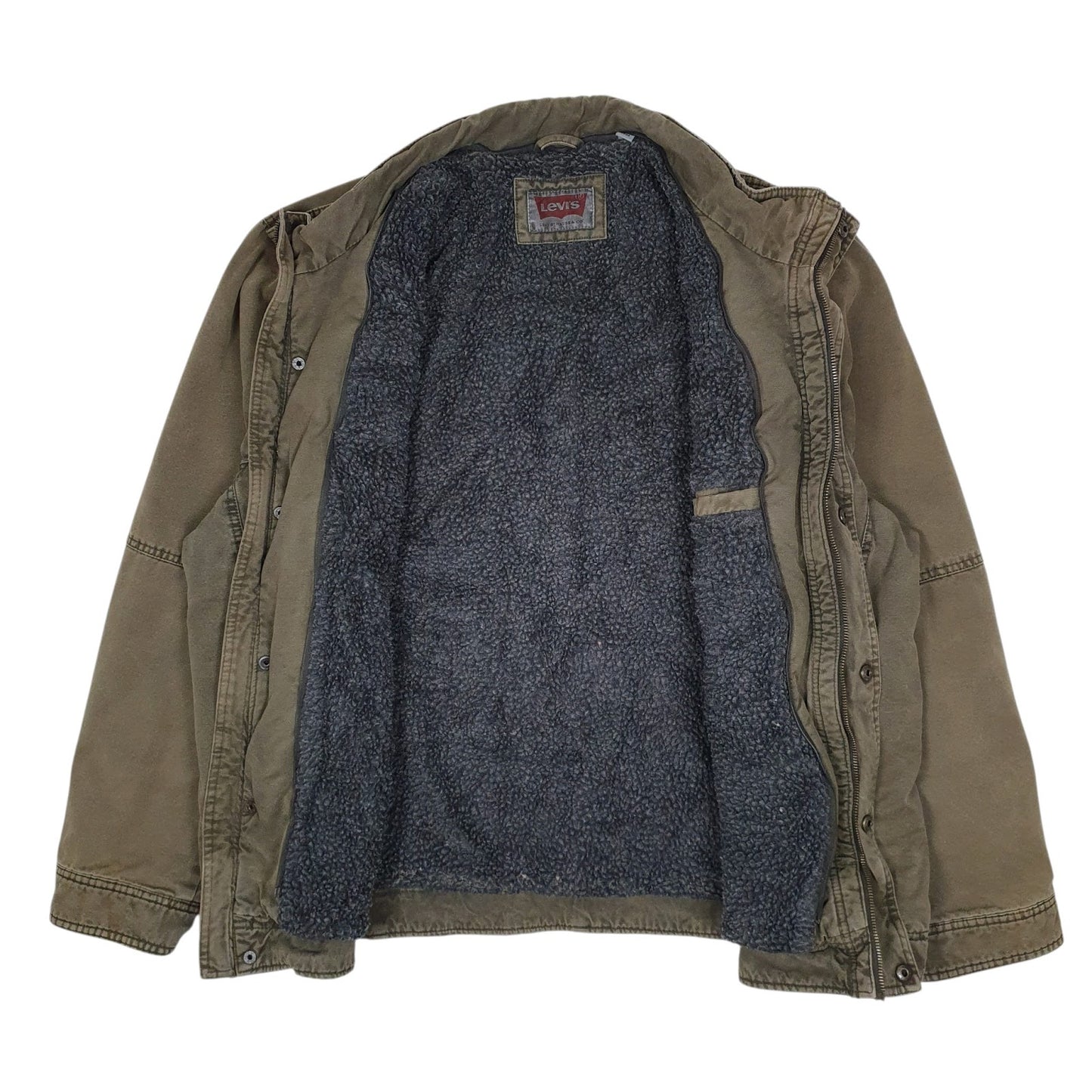 Mens Brown Levis Military Bomber  Coat