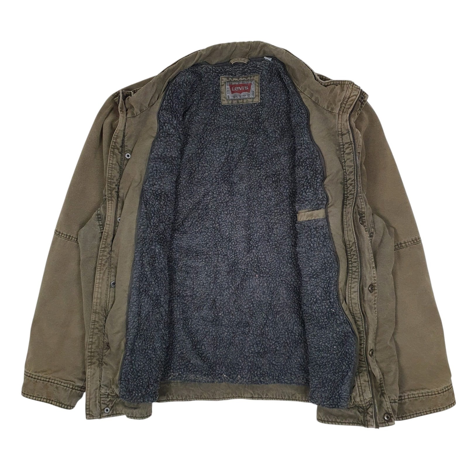 Mens Brown Levis Military Bomber  Coat