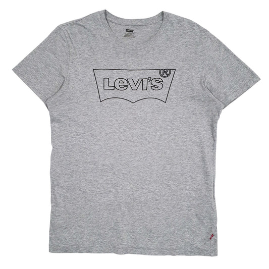 Mens Grey Levis Spellout Short Sleeve T Shirt