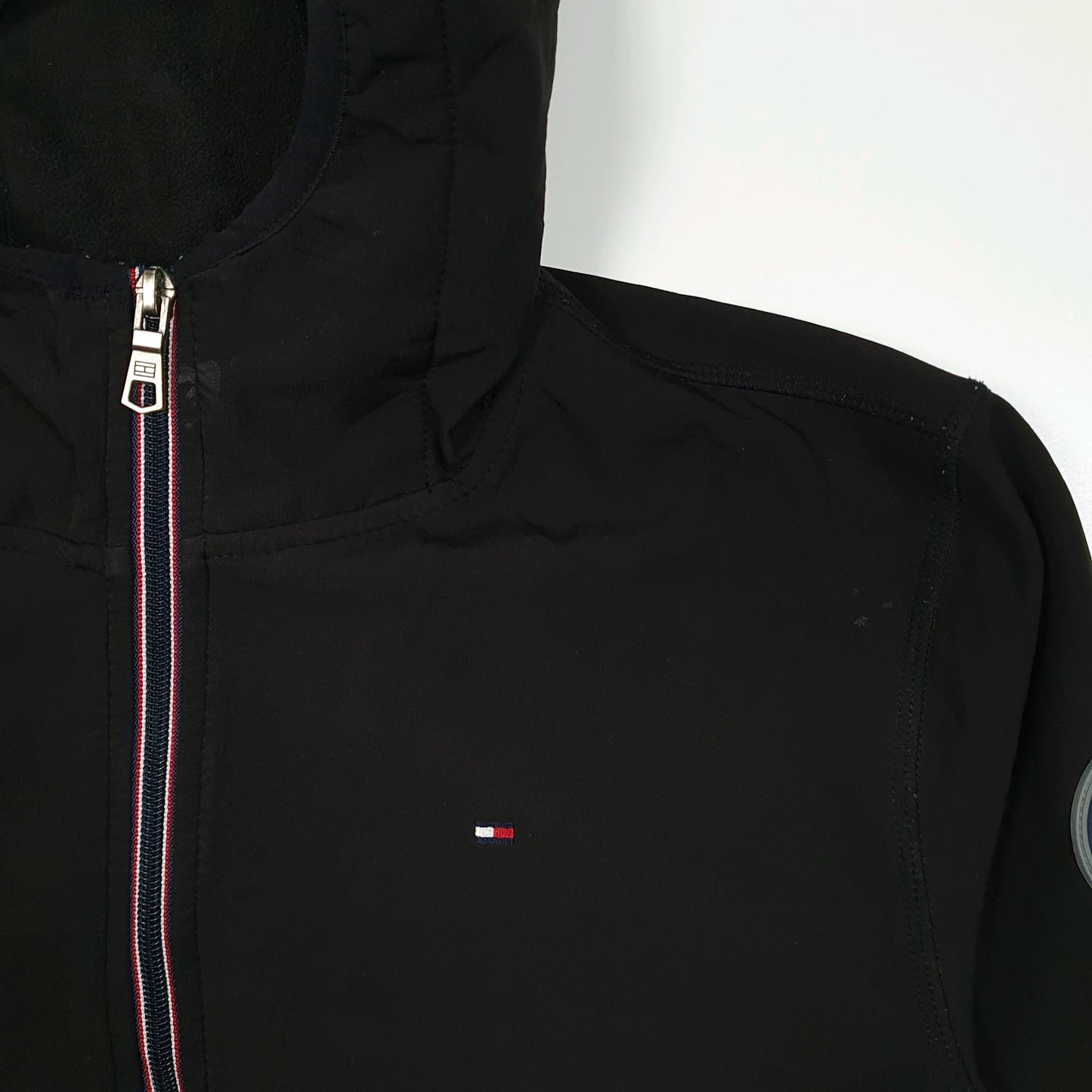 Mens Black Tommy Hilfiger Softshell Hoodie  Coat