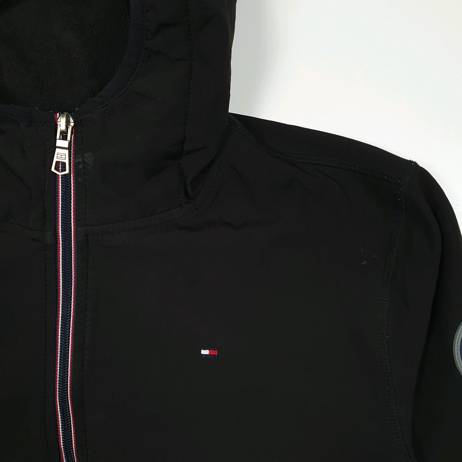 Mens Black Tommy Hilfiger Softshell Hoodie  Coat