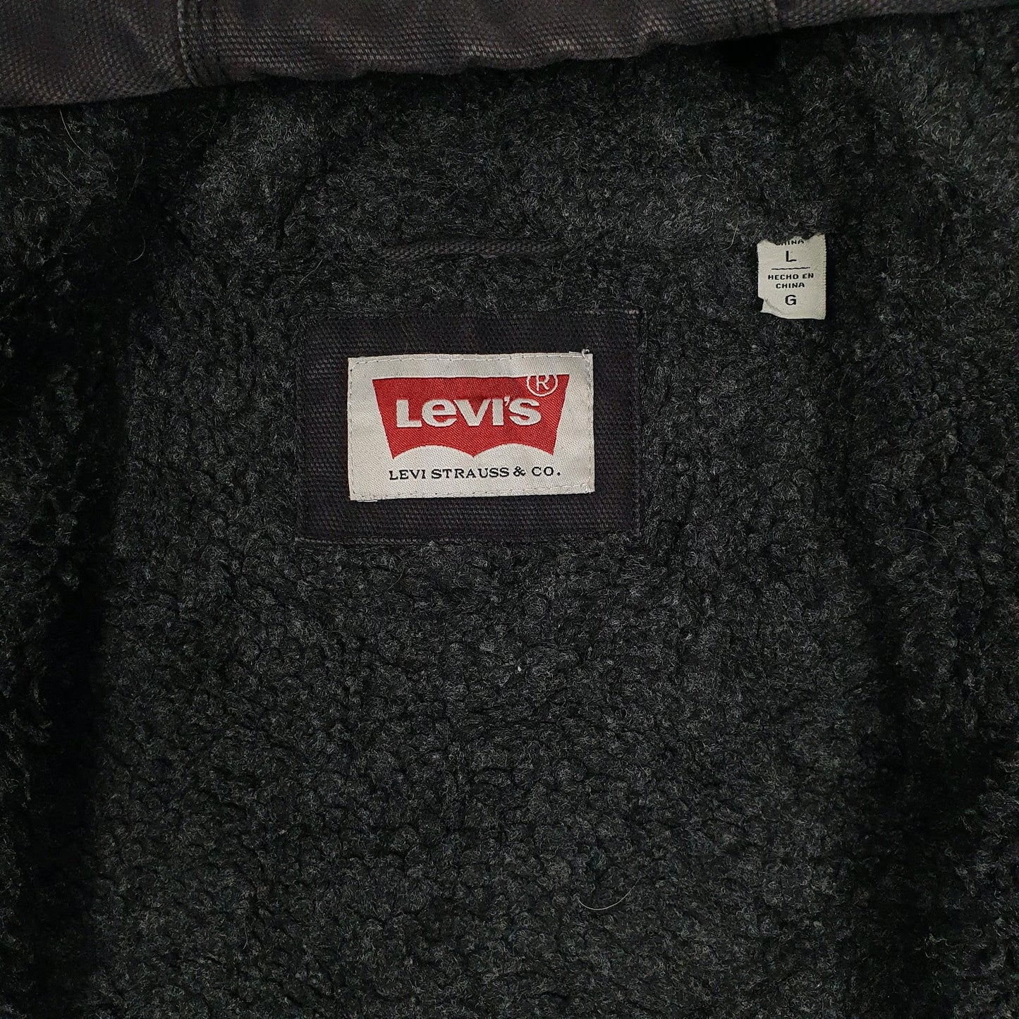 Mens Black Levis Sherpa Lined Active Hoodie  Coat