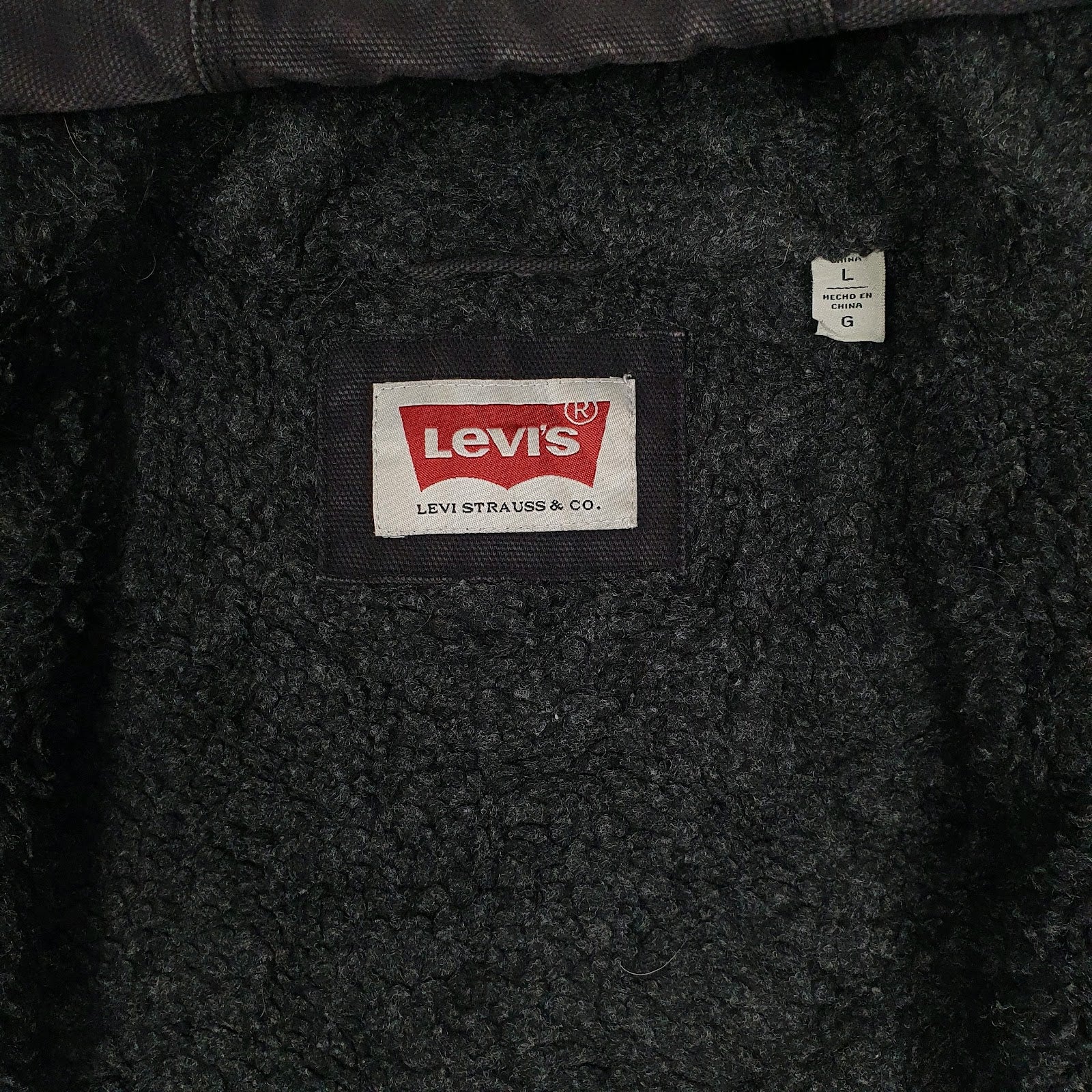 Mens Black Levis Sherpa Lined Active Hoodie  Coat