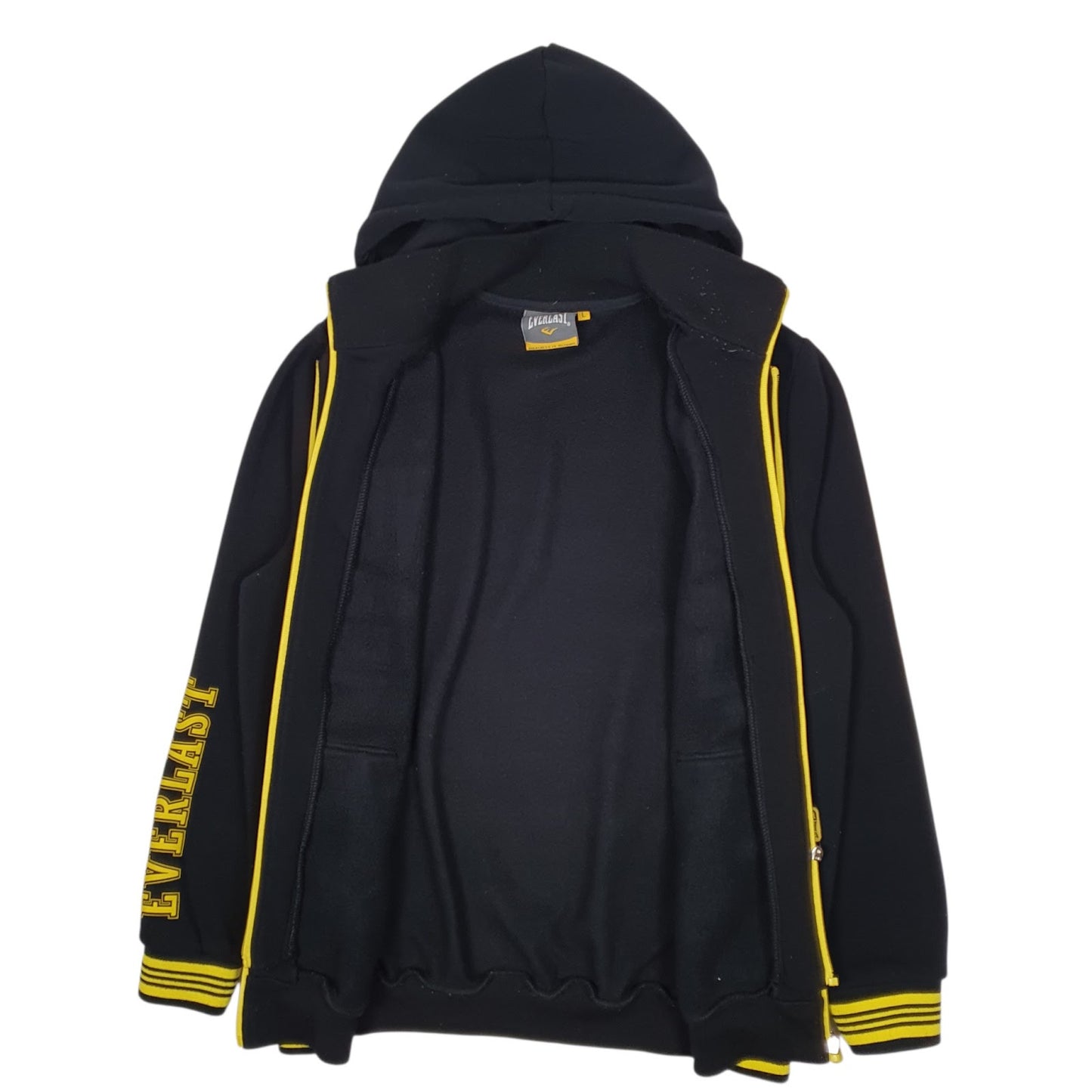 Mens Black Everlast Hoodie Boxing Full Zip Jumper