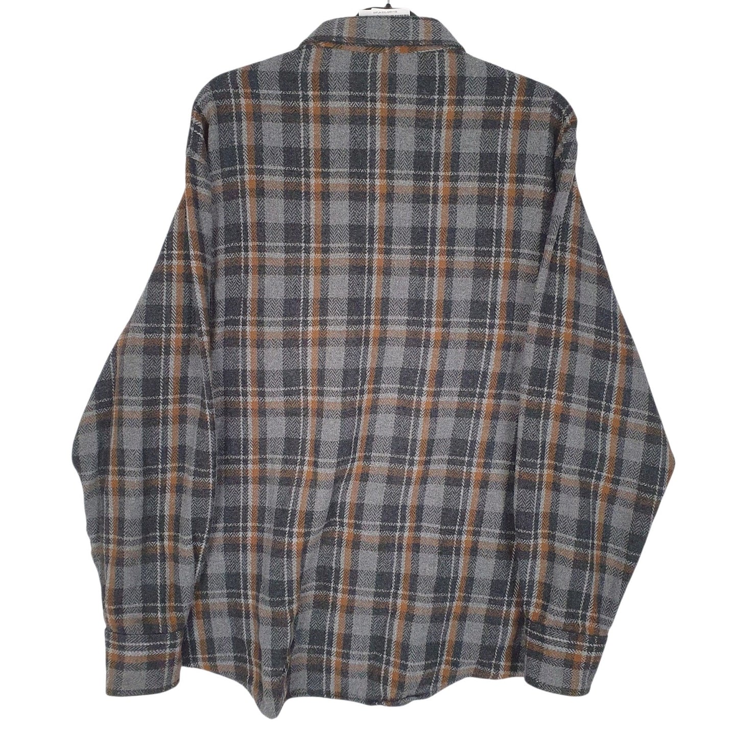 Mens Grey European Project Flannel  Shirt