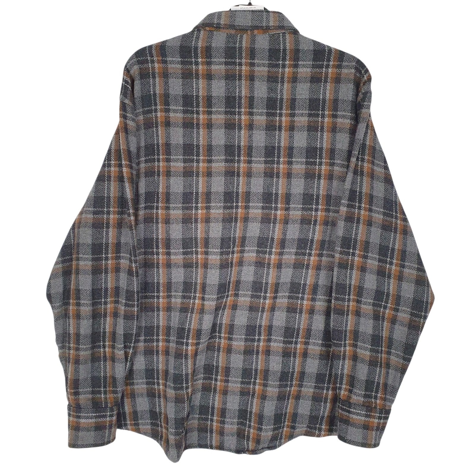 Mens Grey European Project Flannel  Shirt