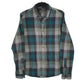 Mens Green Eddie Bauer Heavyweight Plaid Flannel Long Sleeve Shirt