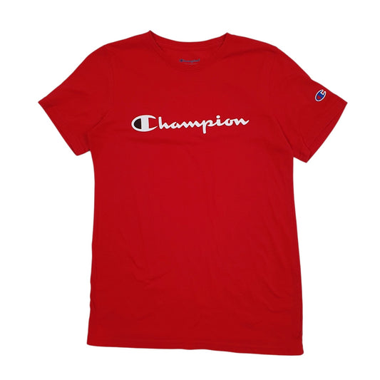 Mens Red Champion  Short Sleeve T Shirt