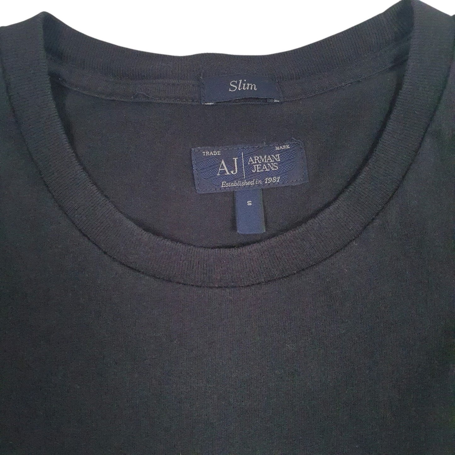 Mens Black Armani Slim Spellout  T Shirt