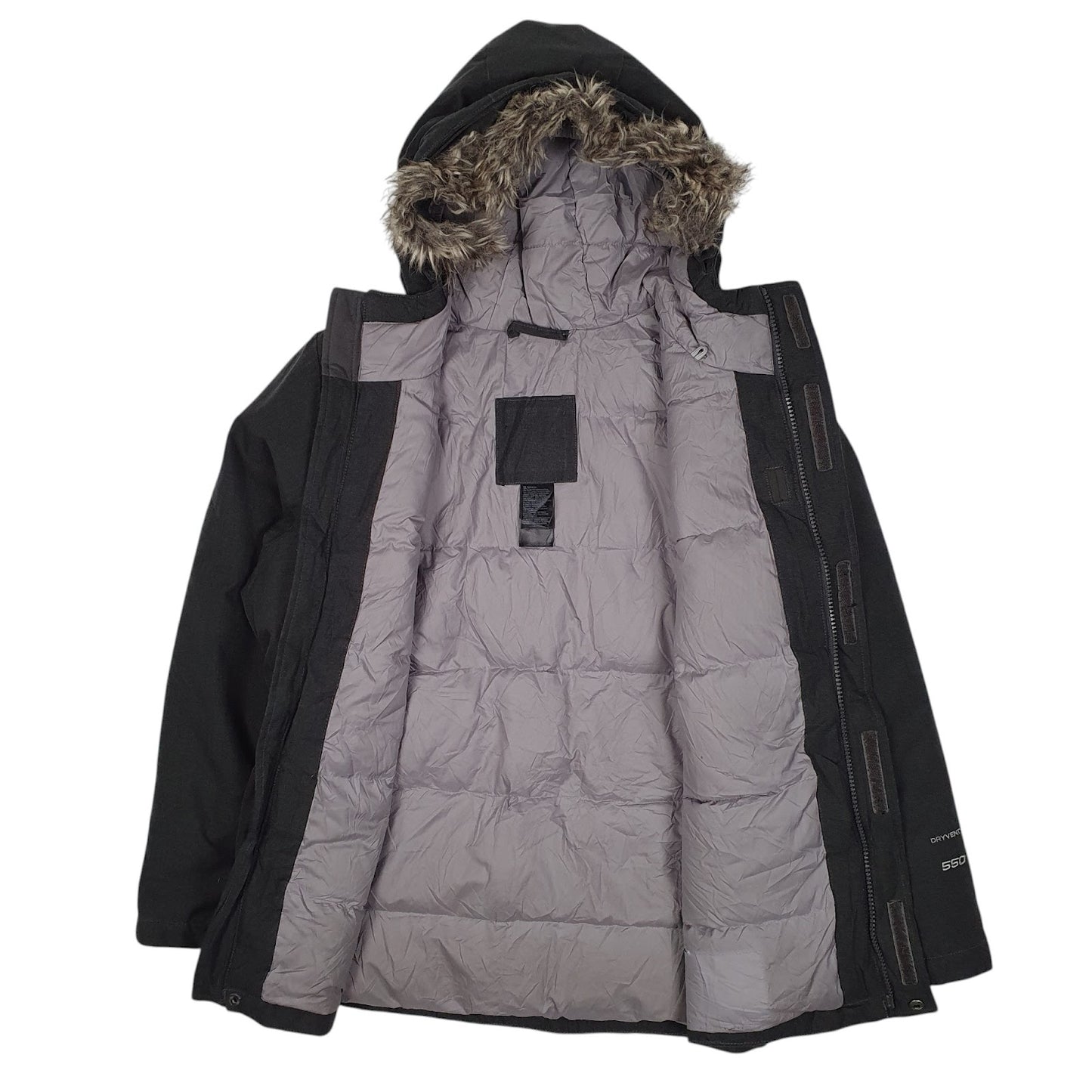 Womens Grey The North Face Puffer Quarter Zip Coat
