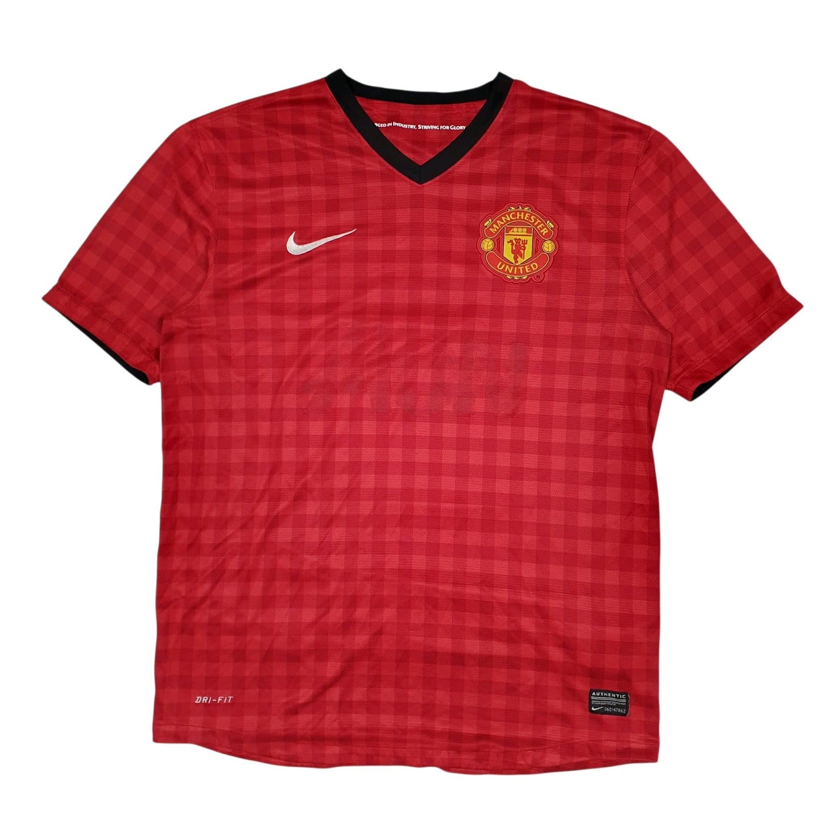 Mens Red Nike Manchester United FC Jersey Short Sleeve T Shirt