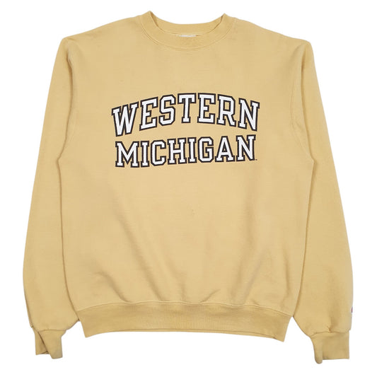 Mens Yellow Champion Western Michigan Crewneck Jumper