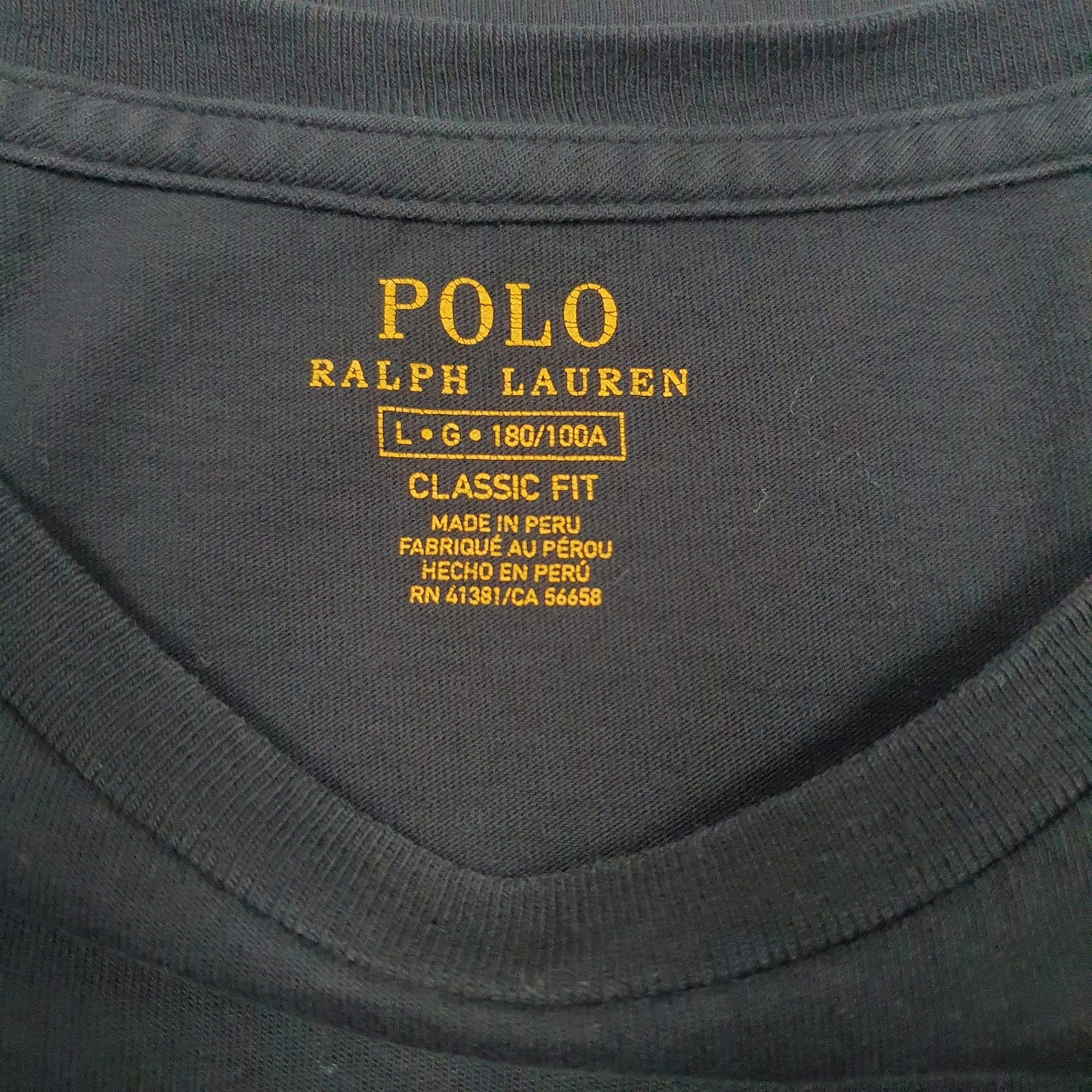 Mens Black Polo Ralph Lauren Spellout  T Shirt