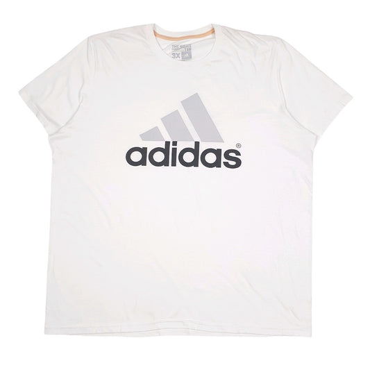 Womens White Adidas Spellout Climalite Short Sleeve T Shirt